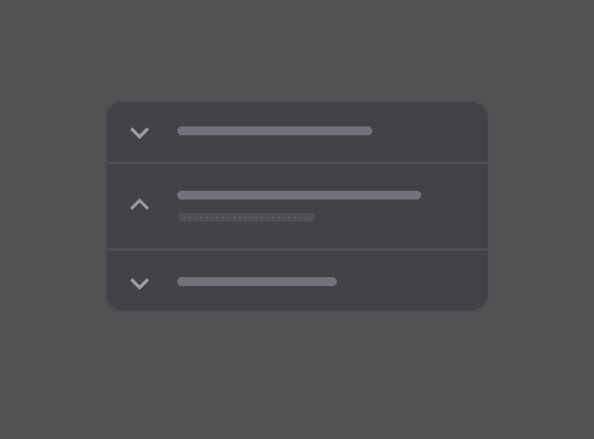 Accordion components dark theme