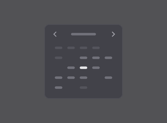 Calendar components dark theme